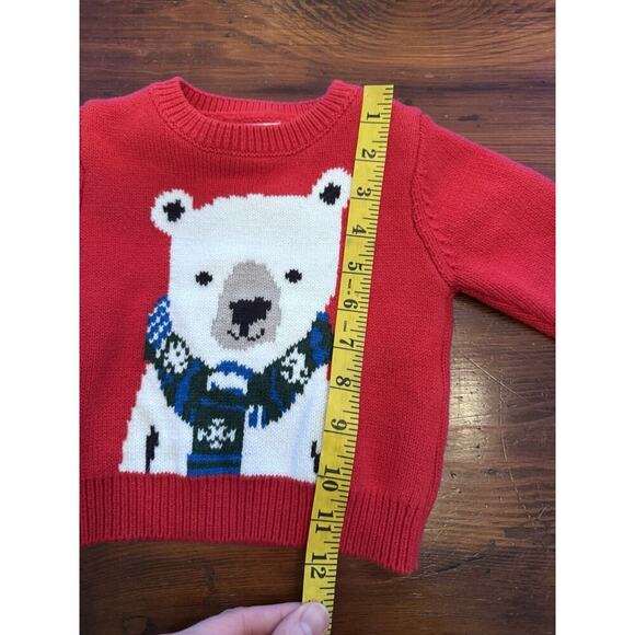 Hatley Holiday Bear Crew Neck Knit Sweater Red Baby Size 9-12 Months - Picture 5 of 10